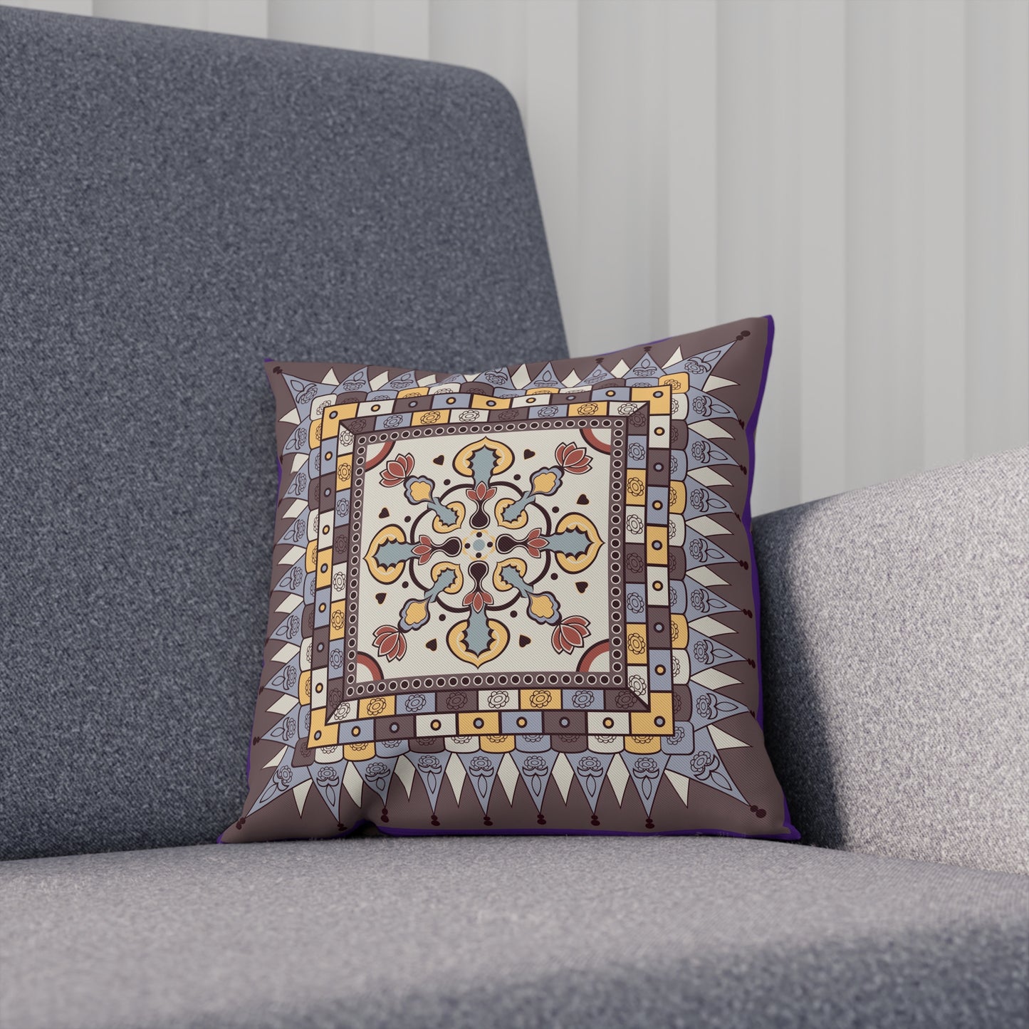 Decorative Cushion with Ornate Motif Design