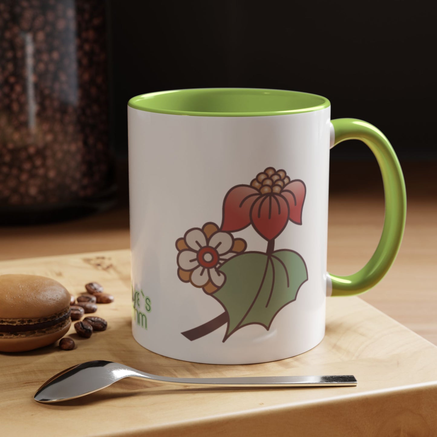 Botanical Accent Mug – “Nature’s Rhythm” Design