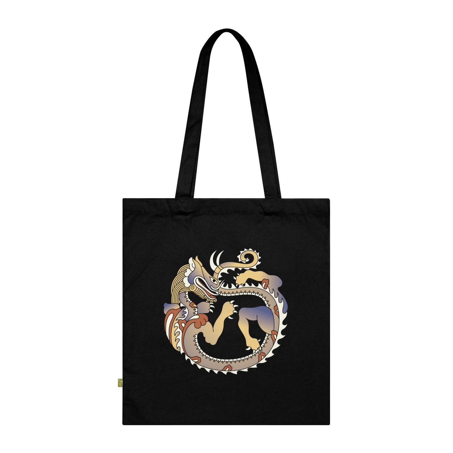 Eco-Friendly Organic Cotton Tote Bag with Dragon & Bloom Designs