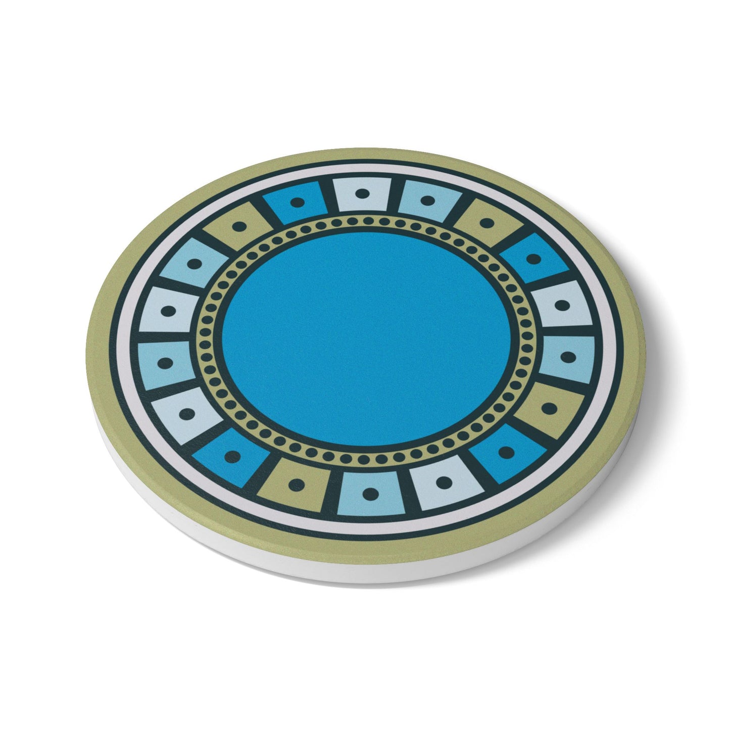 Celestial Ceramic Coaster - Artistic Blue Design for Home Decor