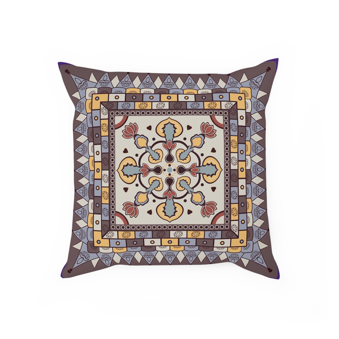 Decorative Cushion with Ornate Motif Design