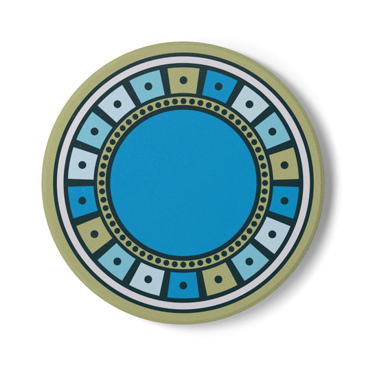 Celestial Ceramic Coaster - Artistic Blue Design for Home Decor