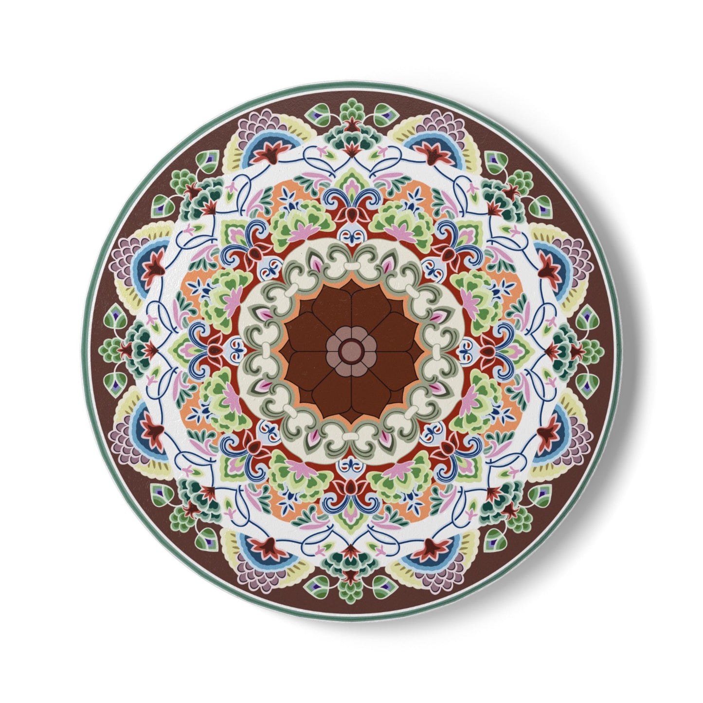 Decorative Ceramic Coaster with Intricate Mandala Design - Perfect for Home Décor, Gifts & Special Occasions