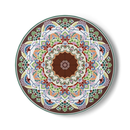 Decorative Ceramic Coaster with Intricate Mandala Design - Perfect for Home Décor, Gifts & Special Occasions