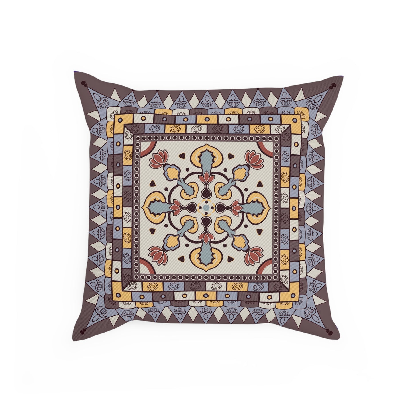 Decorative Cushion with Ornate Motif Design
