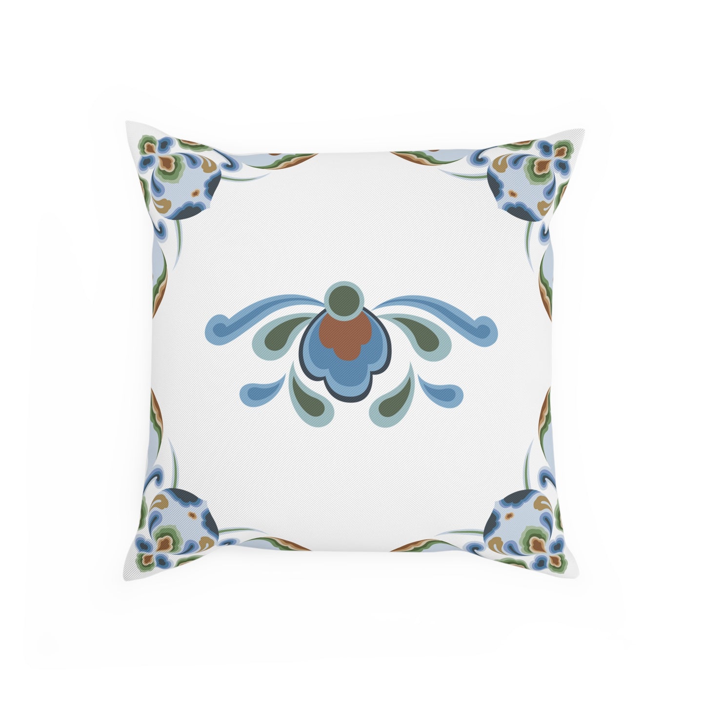 Elegant Decorative Cushion with Floral & Crane Design