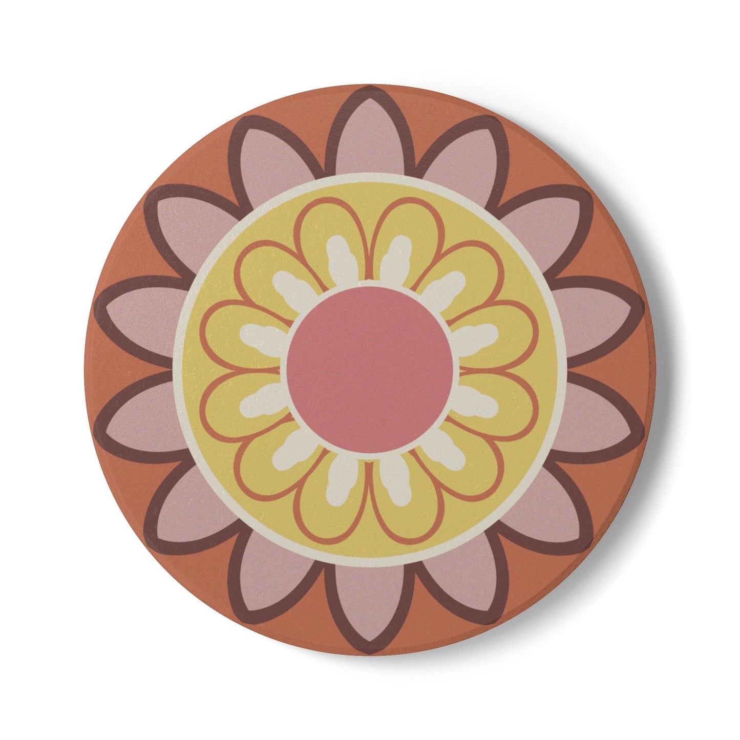 Floral Ceramic Coaster - Vibrant Drink Coaster for Home Décor and Gifts