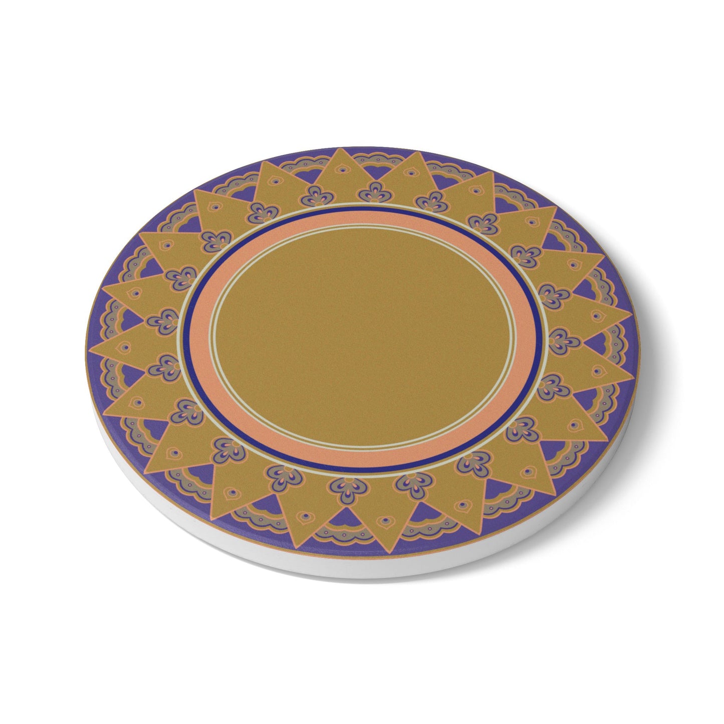 Elegant Mandala Ceramic Coaster - Stylish Home Decor and Gift